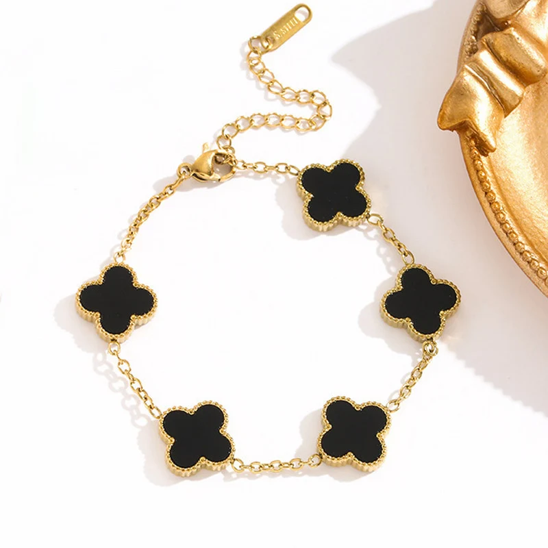 Noir Clover Charm Bracelet
