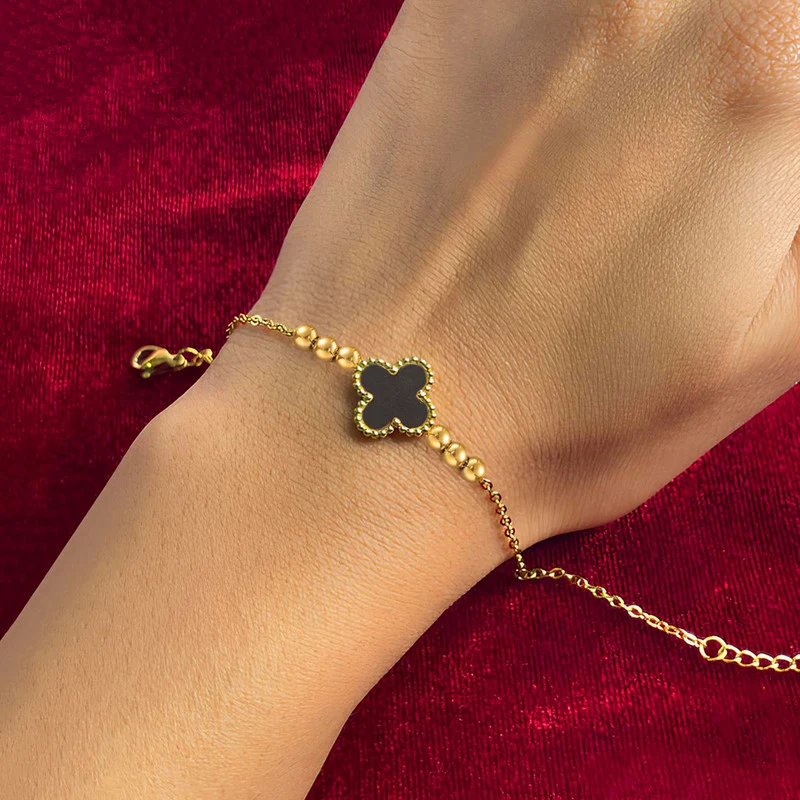 Noir Clover Wrap Bracelet