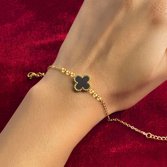 Noir Clover Wrap Bracelet