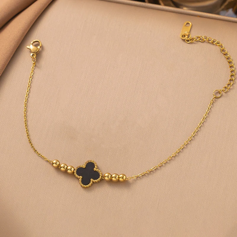 Noir Clover Wrap Bracelet