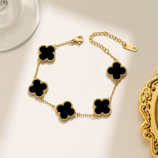 Noir Clover Charm Bracelet